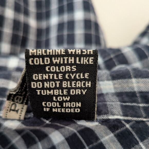 Y2K Plaid Button Top M Blue Bella Shirt Classic Preppy Twilightcore 2010s Roll - Picture 9 of 9